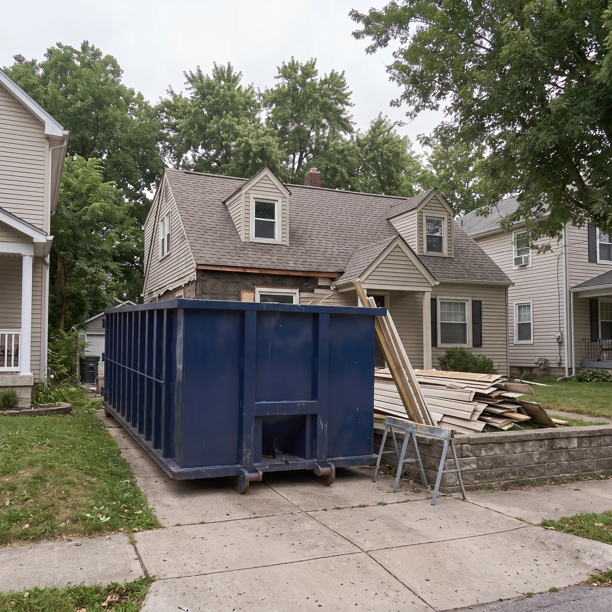 Dumpster on a Middlesex County, MA job site